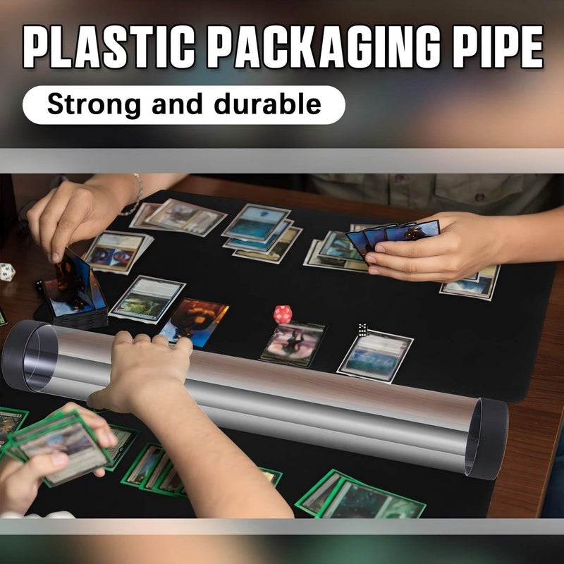 Barydat 8 Pcs Playmat Tube Round Compatible with MTG Play Mat Holders 16.14 Inch Playmat Case TCG Clear Artwork Tube for Card Game Storage Toy Card Play Mat Tubes for Gaming, Easy in and Out Design - Image 4